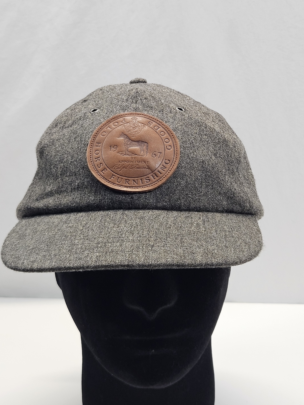 EUC Vintage Polo Ralph Lauren Horse Furnishing Goods Wool Tweed Hat Cap Gray